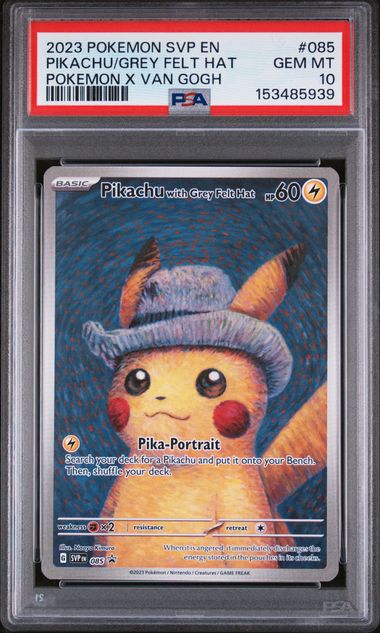 PSA 10 Pikachu Grey Felt Hat Van Gogh